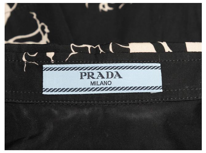 Camicia a bottoni Prada floreale Nera e Multicolor Taille IT 36 Nero - vista 5