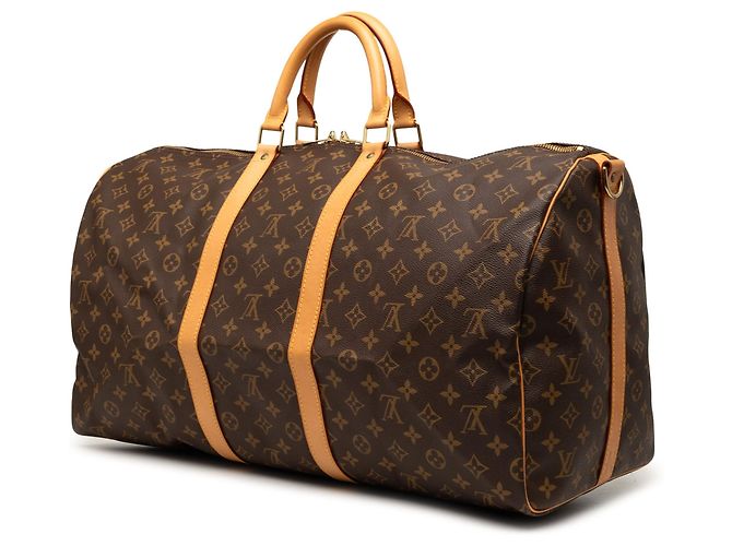 Borsa da viaggio marrone Louis Vuitton Monogram Keepall Bandouliere 55 - vista 2