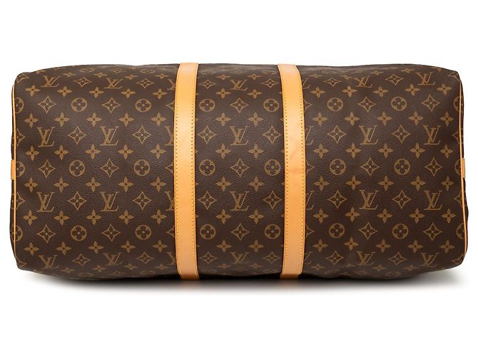 Borsa da viaggio marrone Louis Vuitton Monogram Keepall Bandouliere 55 - vista 3
