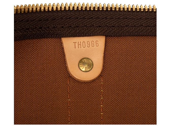 Borsa da viaggio marrone Louis Vuitton Monogram Keepall Bandouliere 55 - vista 6
