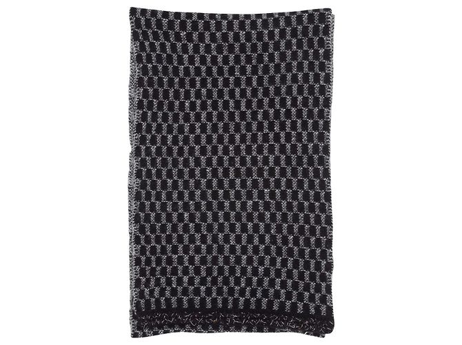 Sciarpa in cashmere a quadretti bianco e nero Chanel - vista 2