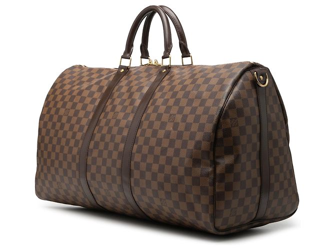 Bolso de viaje Louis Vuitton Damier Ebene Keepall Bandouliere 55 Marrón Castaño - vista 2
