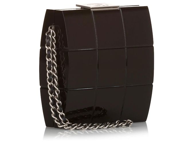 Clutch Chanel Choco Bar in Lucite Perspex nero - vista 2