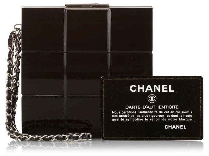 Clutch Chanel Choco Bar in Lucite Perspex nero - vista 7