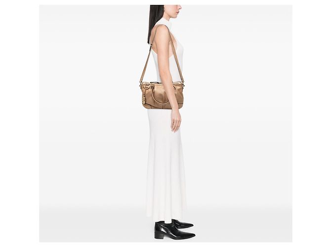 Borsa Sukey in pelle di vitello Gucci oro D'oro - vista 8