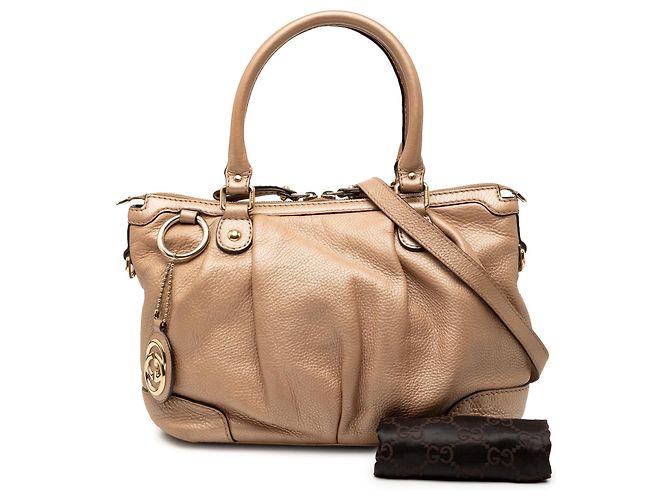 Borsa Sukey in pelle di vitello Gucci oro D'oro - vista 9
