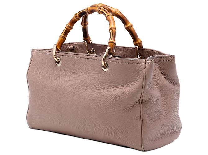 Borsa Gucci Bamboo Shopper Medium in pelle di vitello rosa - vista 2