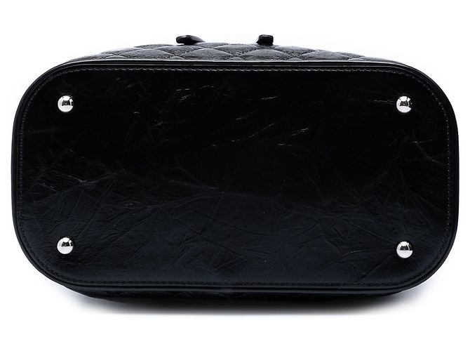Borsa a Spalla Aquarium in Agnello Trapuntato e PVC Nero Chanel - vista 3