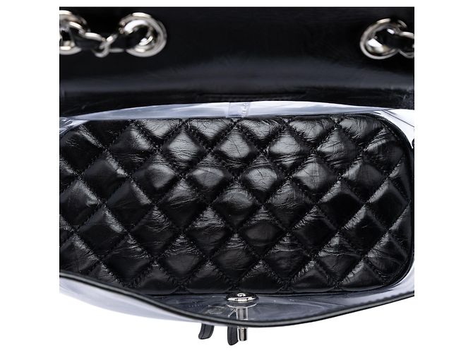 Borsa a Spalla Aquarium in Agnello Trapuntato e PVC Nero Chanel - vista 4