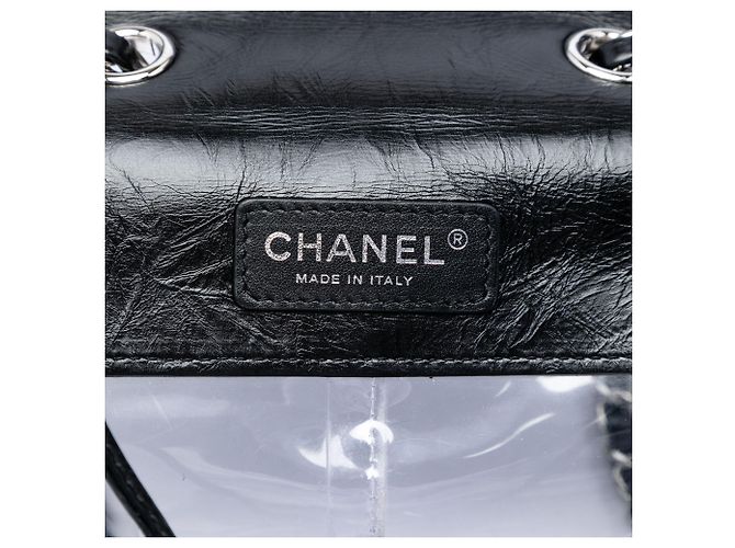 Borsa a Spalla Aquarium in Agnello Trapuntato e PVC Nero Chanel - vista 6