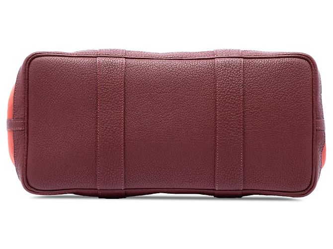 Borsa Garden Party 30 in Toile e Negonda Rosso Hermès - vista 3