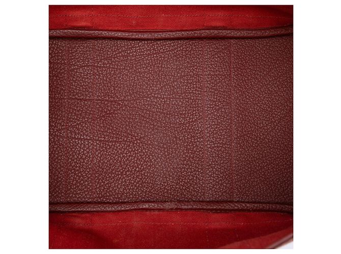 Borsa Garden Party 30 in Toile e Negonda Rosso Hermès - vista 4