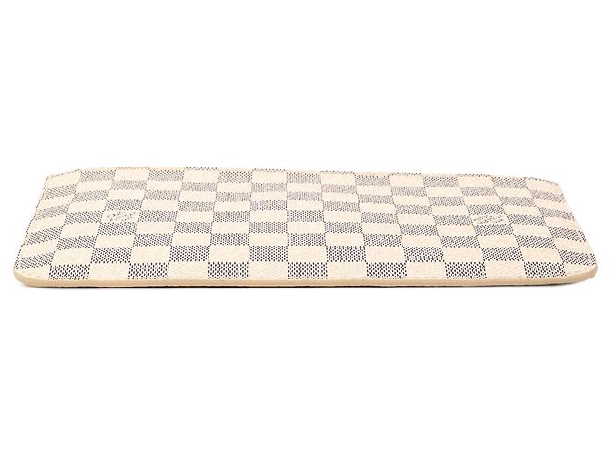 Pochette Louis Vuitton Damier Azur Neverfull MM Bianca Bianco - vista 3