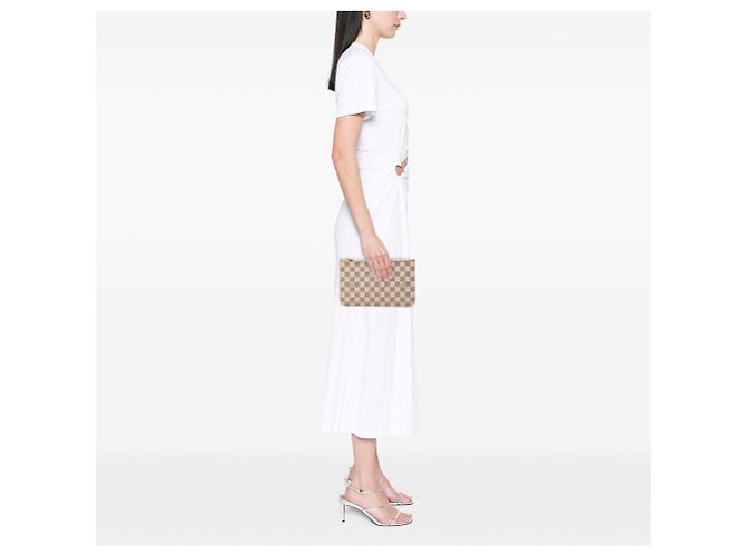 Pochette Louis Vuitton Damier Azur Neverfull MM Bianca Bianco - vista 7