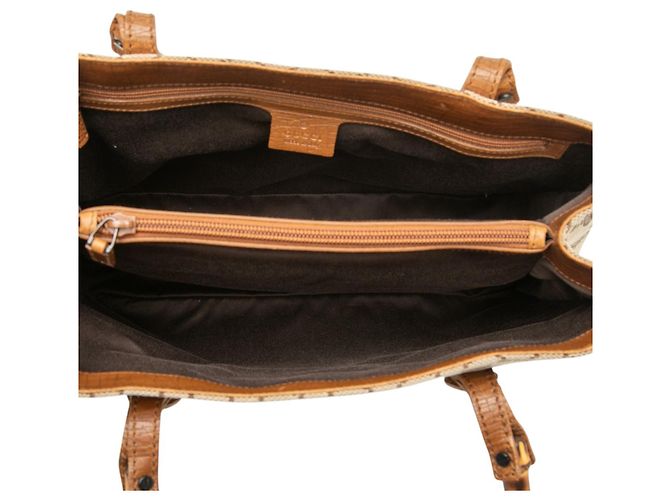 Borsa Tote Gucci GG Canvas Bamboo Beige - vista 4