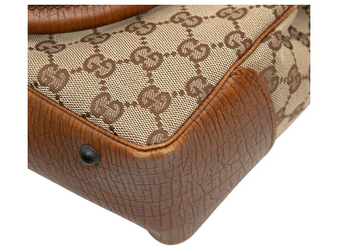 Borsa Tote Gucci GG Canvas Bamboo Beige - vista 8