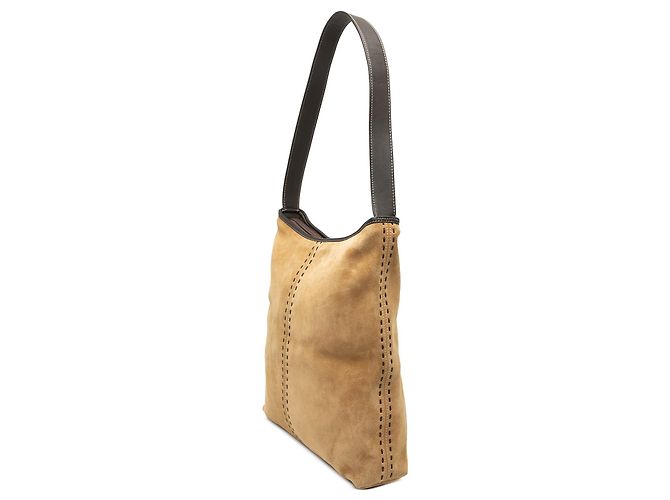 Borsa a tracolla Anagram LOEWE in camoscio marrone - vista 2