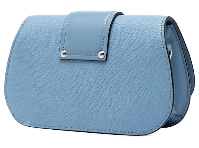 Mini borsa a tracolla Sidonie Saffiano blu Prada - vista 2