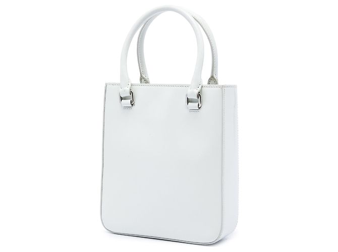 Borsa Prada Small Spazzolato Leather Satchel Bianca Bianco - vista 2