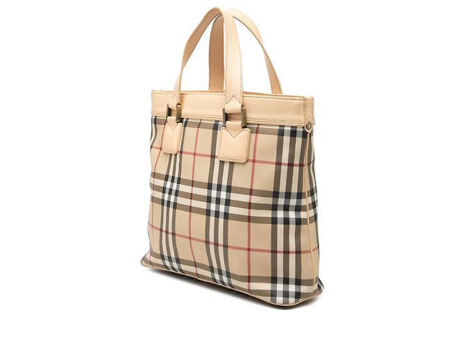 Borsa a mano Burberry House Check Canvas Beige - vista 2