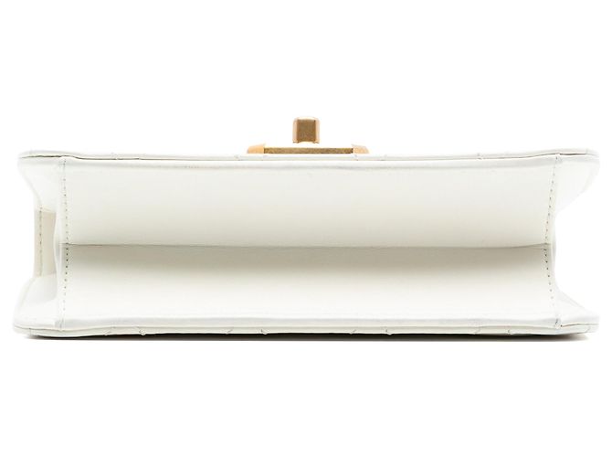 Borsa a tracolla Chanel White Quilted Lambskin Crystal Geometric CC Frame Flap Bianco - vista 3