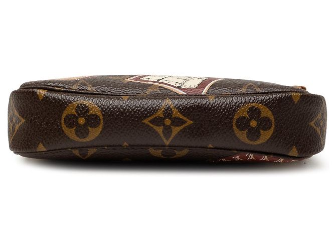 Borsa Louis Vuitton Monogram Patch Mini Pochette Accessoires marrone - vista 3