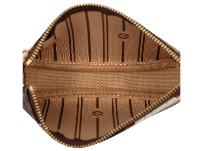 Borsa Louis Vuitton Monogram Patch Mini Pochette Accessoires marrone - vista 4