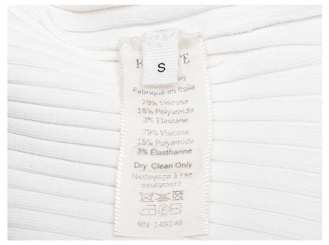 Pull à col montant en maille côtelée blanc Khaite Taille US S - vue 5