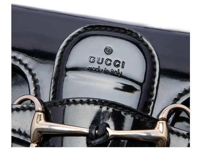 Mini borsa a tracolla Emily in vernice nera Gucci Nero - vista 5