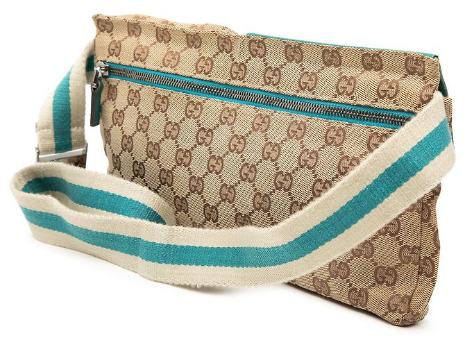 Borsa a tracolla Gucci GG Canvas Web beige - vista 2