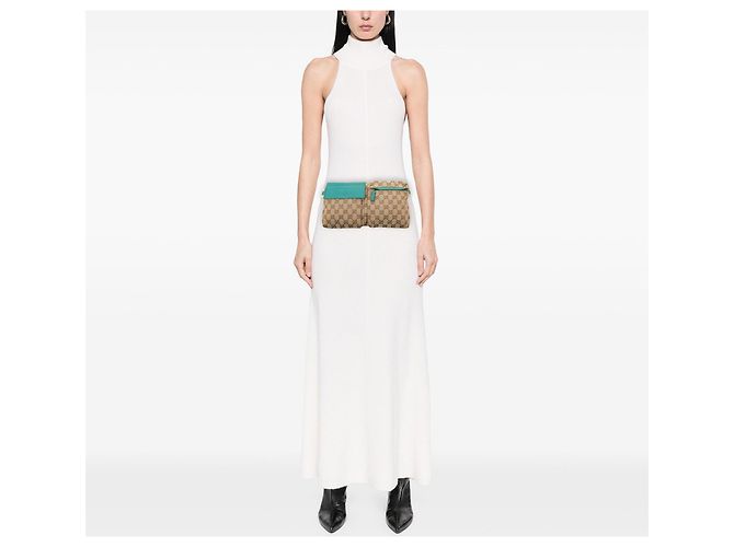 Borsa a tracolla Gucci GG Canvas Web beige - vista 8