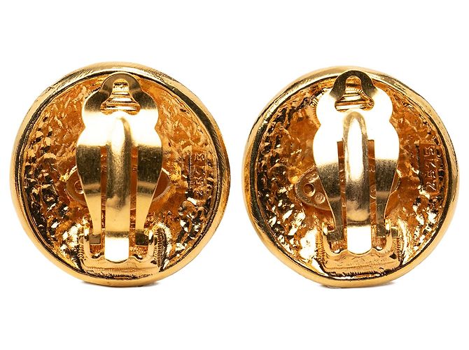Orecchini a cerchio Chanel Logo placcati oro D'oro - vista 2