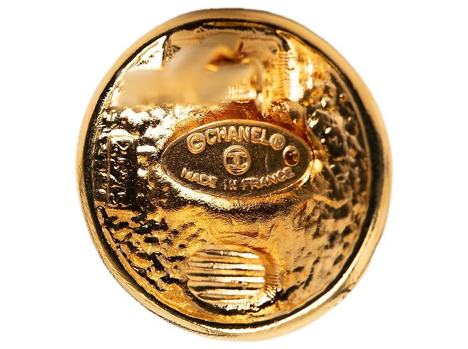 Orecchini a cerchio Chanel Logo placcati oro D'oro - vista 3