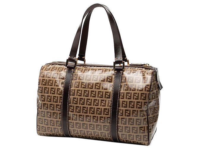 Borsa Boston Fendi Zucchino Crystal marrone - vista 2