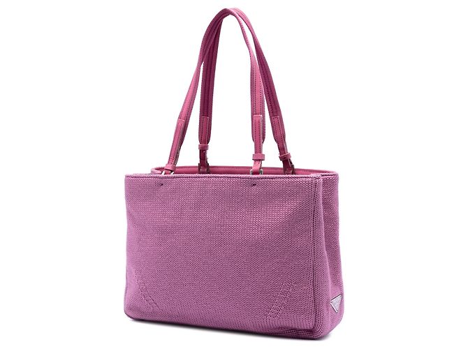 Rosa Strickwolle-Tote von Prada Pink - Ansicht 2