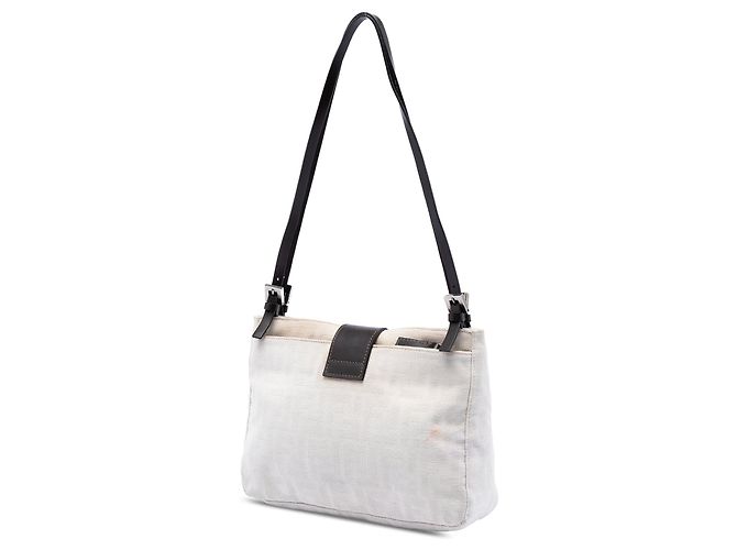 Borsa a tracolla Fendi Zucca Canvas bianca Bianco - vista 2