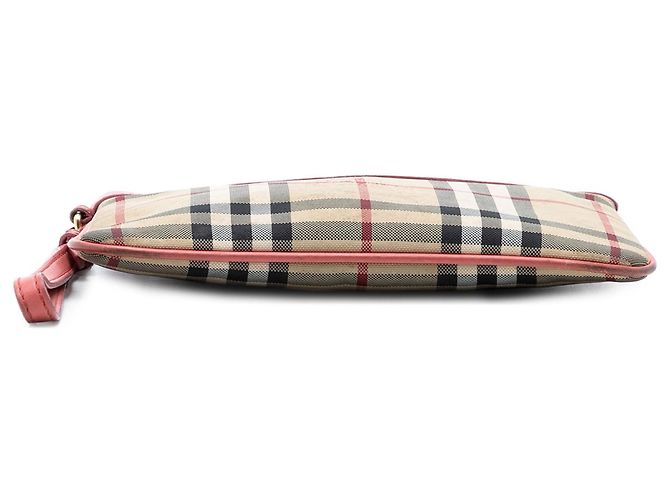 Clutch Burberry Haymarket Check Peyton in nylon beige - vista 3