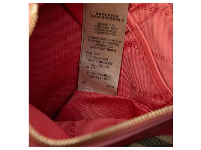 Clutch Burberry Haymarket Check Peyton in nylon beige - vista 5