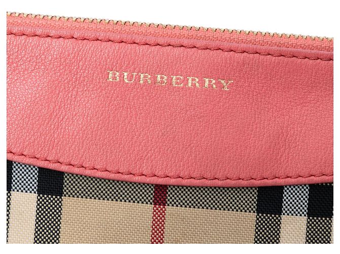 Clutch Burberry Haymarket Check Peyton in nylon beige - vista 6