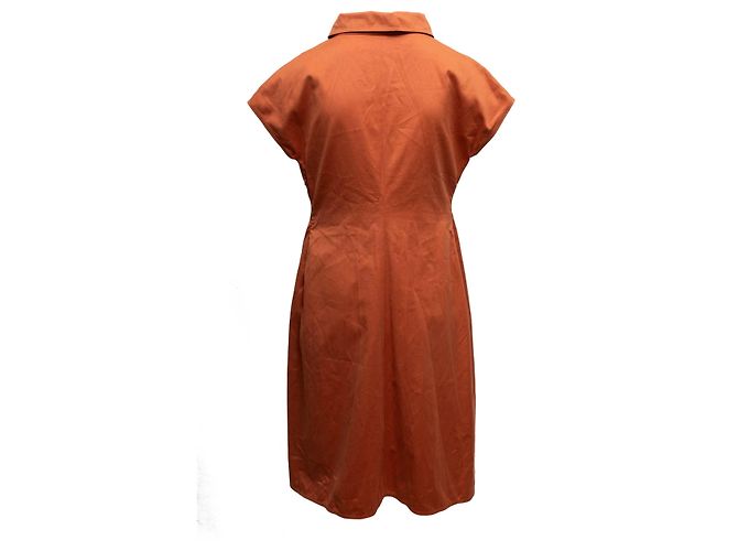 Valentino Garavani Vestido Valentino de mezcla de algodón y seda Naranja Talla US 12 - vista 4