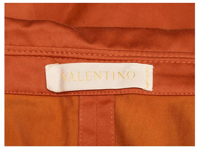 Valentino Garavani Vestido Valentino de mezcla de algodón y seda Naranja Talla US 12 - vista 5