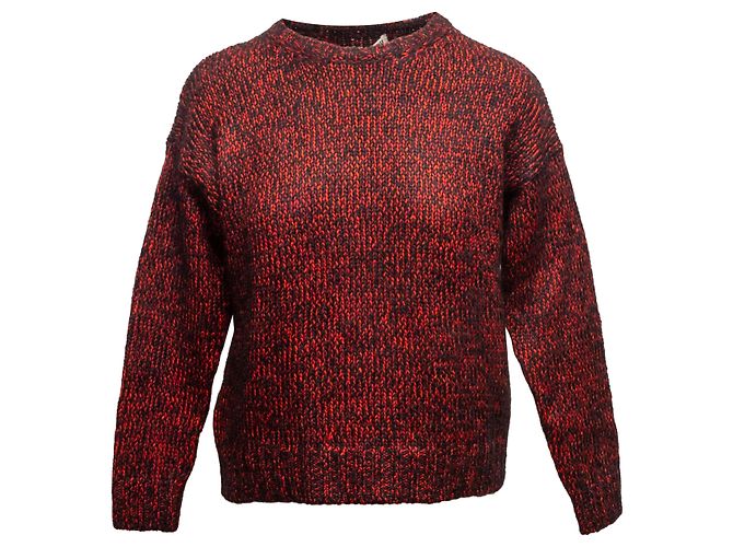 Roter und schwarzer Miu Miu Strickpullover aus Virgin Wool & Mohair Melange Größe IT 36 - Ansicht 2