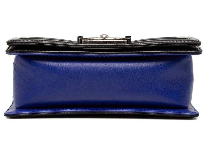 Borsa a tracolla Chanel Small Bicolor Lambskin Boy Flap Blu - vista 3