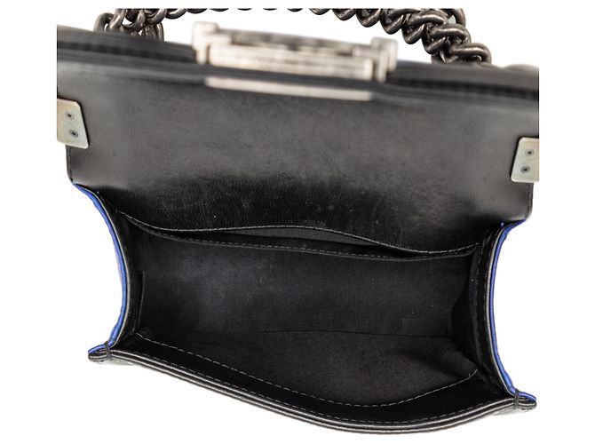 Borsa a tracolla Chanel Small Bicolor Lambskin Boy Flap Blu - vista 4