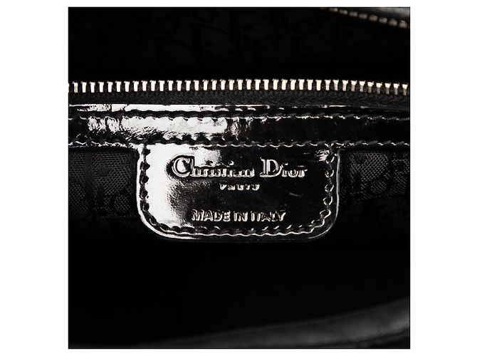 Borsa Lady Dior Large in vernice nero Cannage - vista 5
