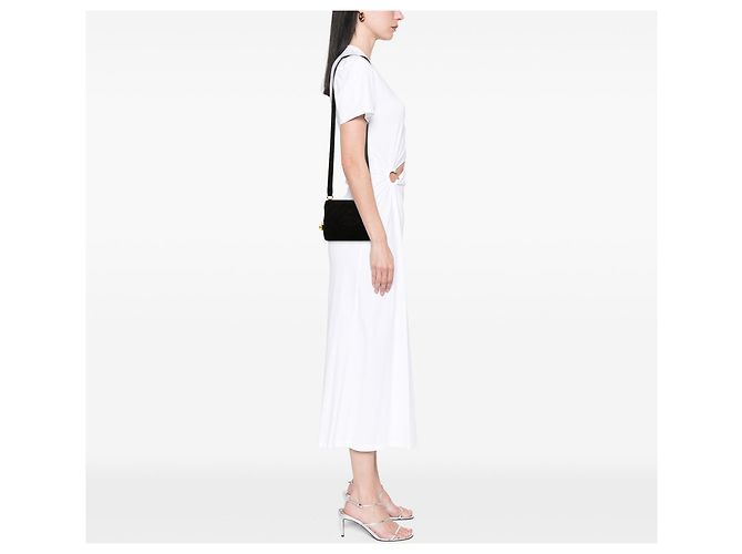 Bolsa transversal Chanel CC em camurça acolchoada preta Preto - vista 7