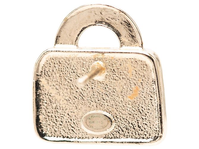 Orecchini a lobo Chanel CC in ottone dorato e resina con strass D'oro - vista 3