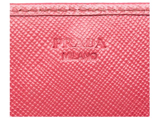 Portafoglio con catena Saffiano rosa Prada a tracolla - vista 5