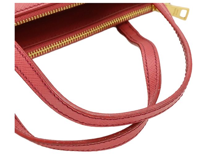 Borsa Mini Saffiano Lux Galleria Double Zip Rosa Prada - vista 7