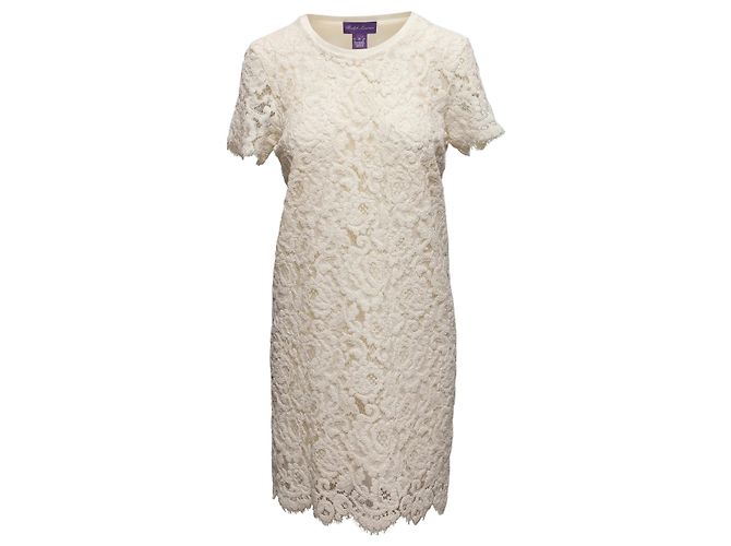 Autre Marque Weißes Spitzenkleid Ralph Lauren Purple Label Größe US M - Ansicht 2